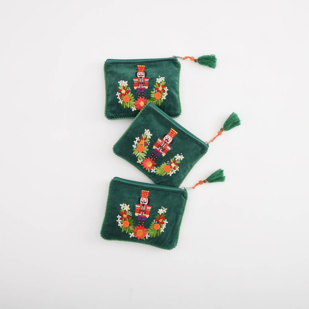 Karma Living - Wholesale Christmas Decoration - 3ABBG24066_EMEM  S/3 NUT CRACKER CHRISTMAS POUCHE  6x84