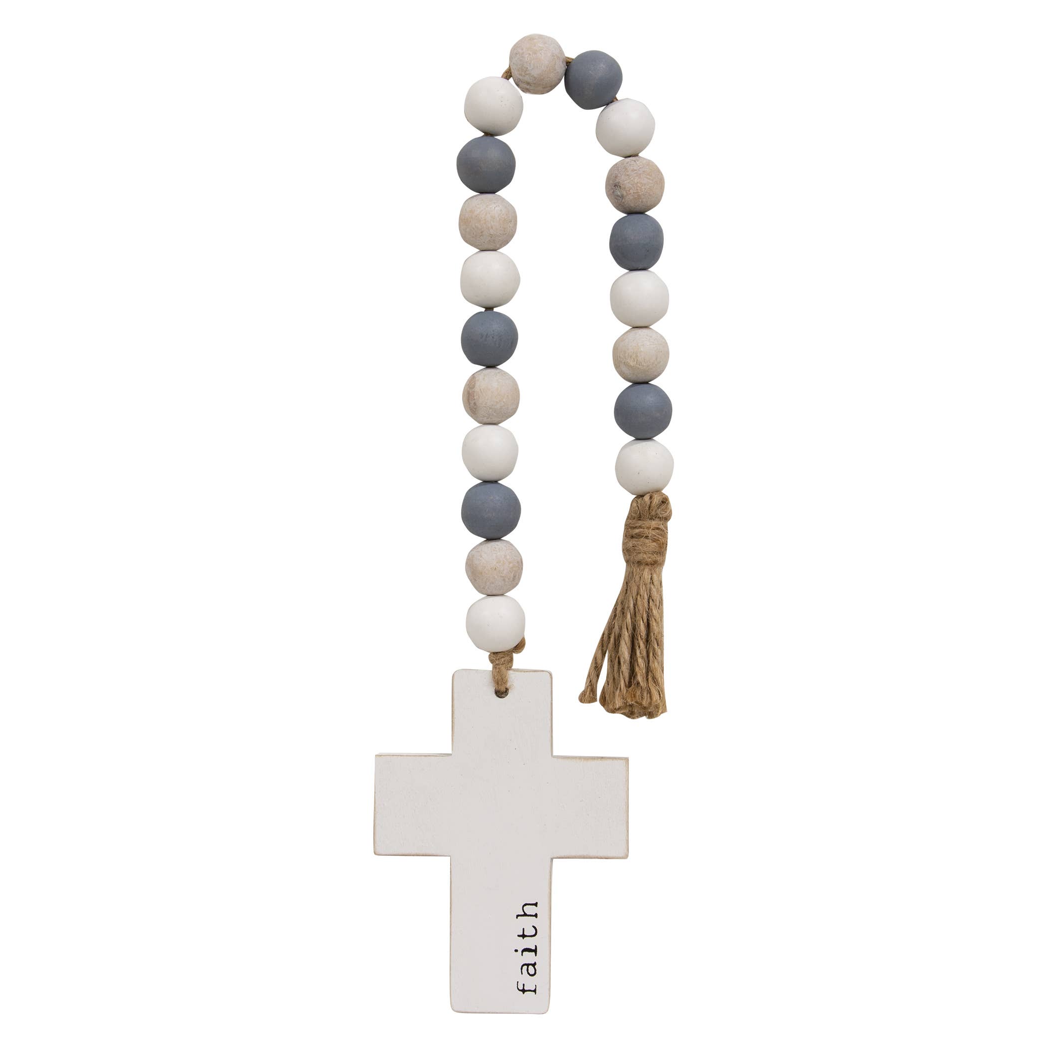 Col House Designs - Wholesale Decorative Tabletop Object - Hope, Blessed, Faith Beaded Cross Hanger, 3 Assorted4