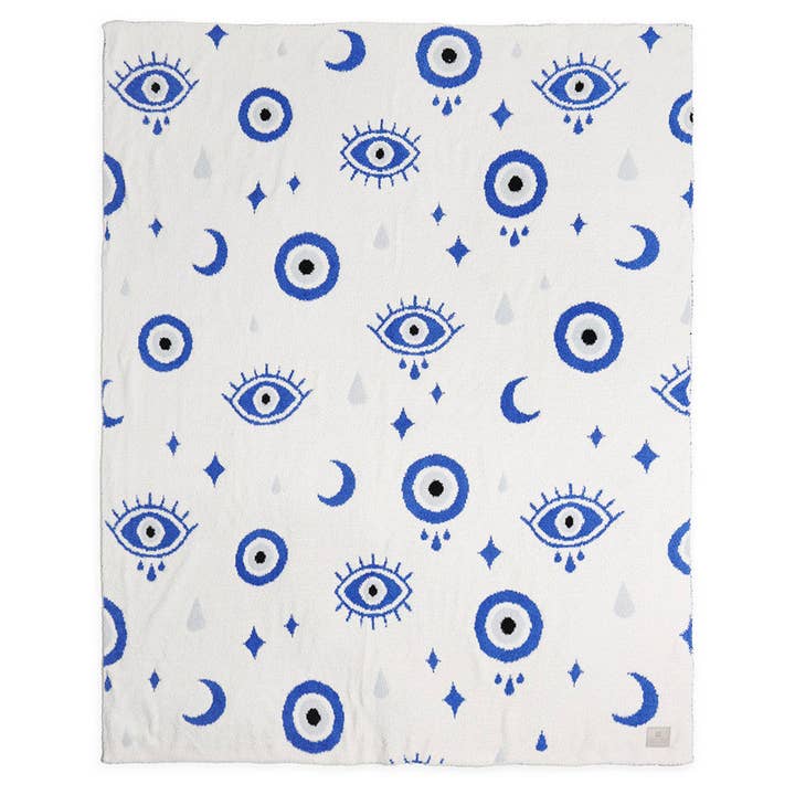 Sensibling Corp. - Wholesale Throw Blanket - Evil Eye Star Crescent Patterned Reversible Throw Blanket1