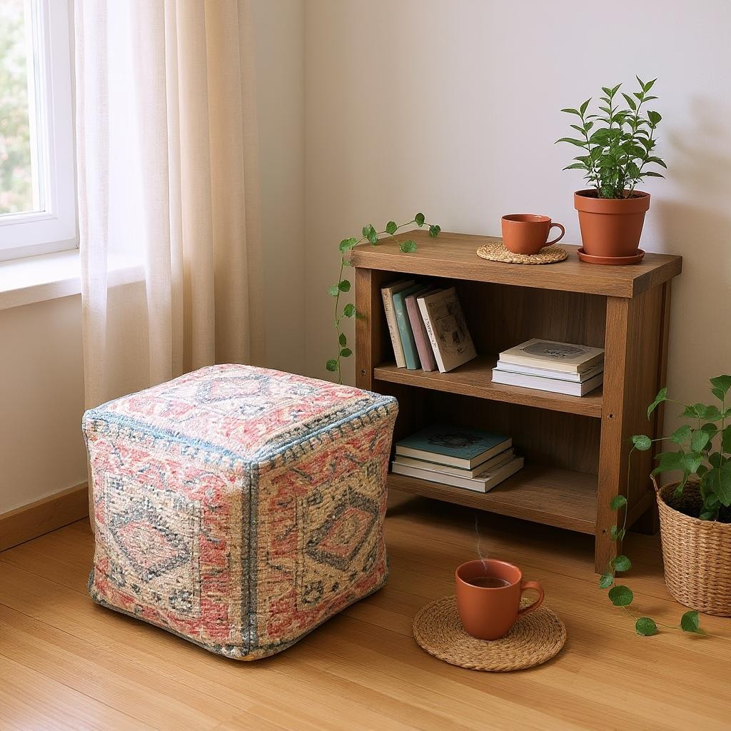 absolutely natural lifestyle - Vente Pouf - Pouf imprimé0
