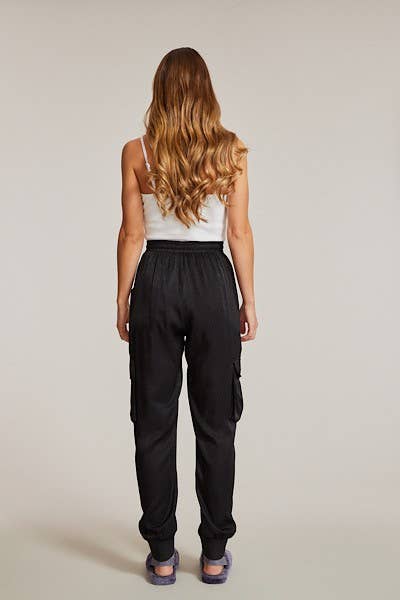 Miss Sparkling - Wholesale Pants - Women's - Textured Satin Cargo Pants4