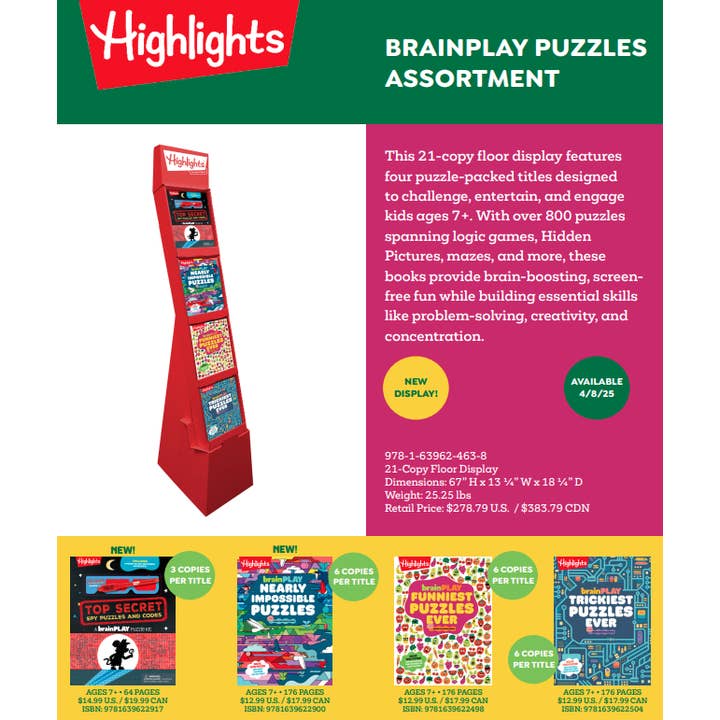 Highlights for Children - Wholesale Book - Kids - Brainplay Puzzles Display1