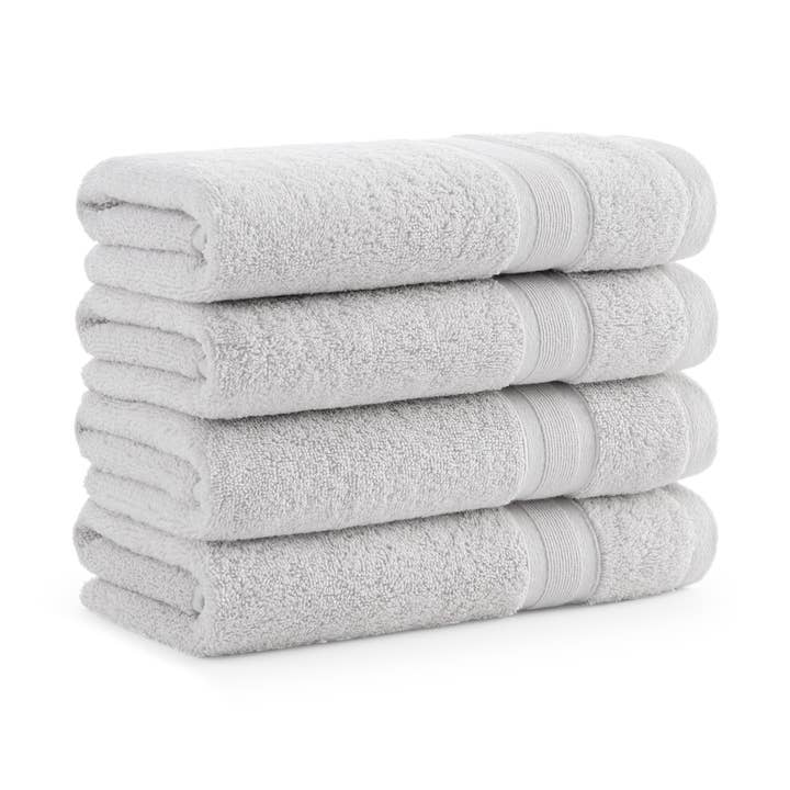 Eco-Friendly Recycled Turkish Hand Towel 4 Pack, Solid Color for wholesale by Arkwright Home