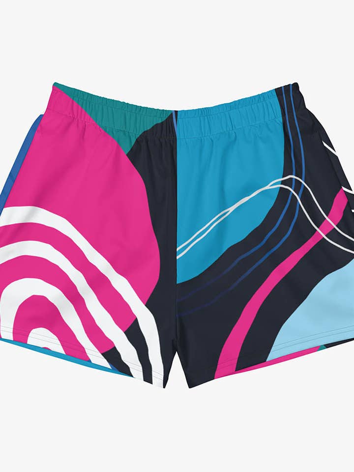 Recycled Breathy Shorts "Modernist" Blue/pink for wholesale by Loony Legs