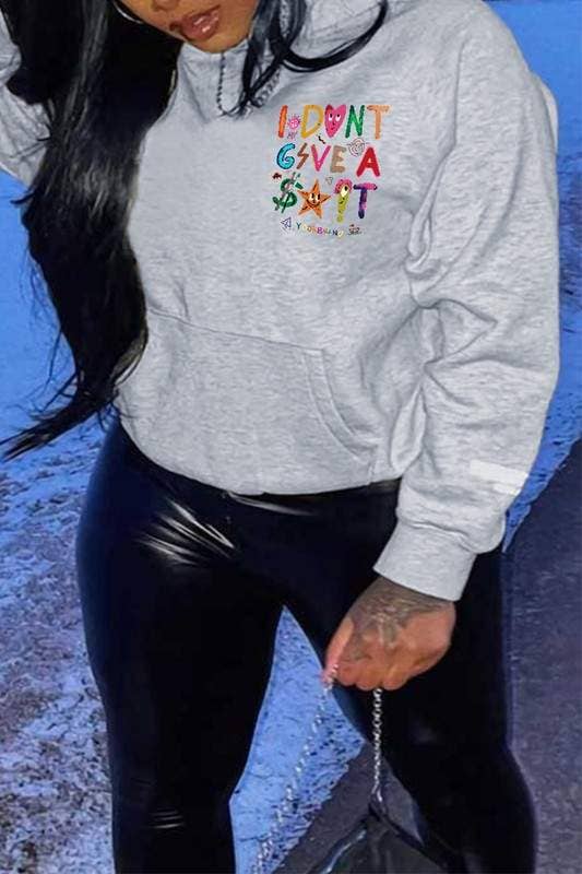 Queen Fashion - Vente Chemisier – femme - sweat-shirt à capuche graphique1