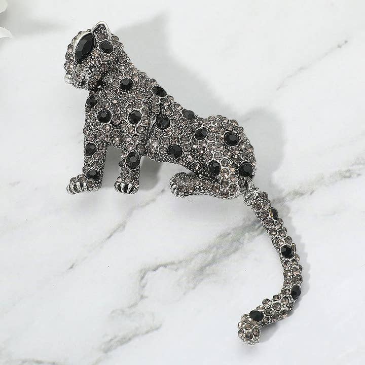 Sensibling Corp. – alfinete de lapela por atacado – Broche com Alfinete de Leopardo Ornamentado com Pedras6