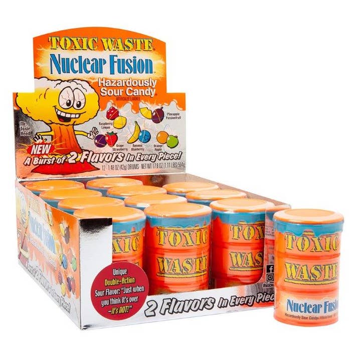 Grandpa Joe's Candy Shop - Wholesale Gummy - Toxic Waste Nuclear Fusion Barrels, 1.48oz, 12ct Case