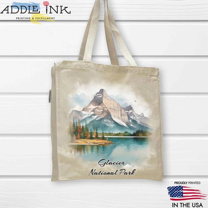 Bolsa orgánica con fuelle completo del Parque Nacional Glacier para venta al por mayor de ADDLE iNK