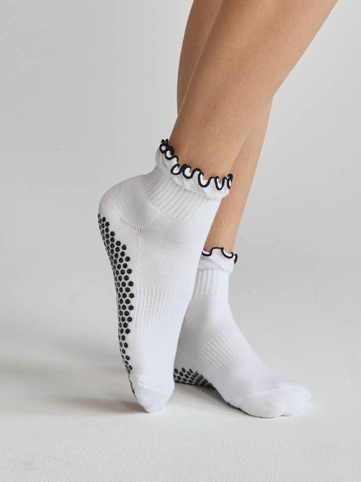 The Ruffle Grip Sock for wholesale by LUCKY HONEY
