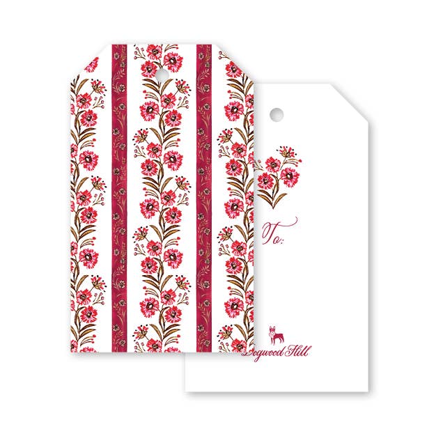 Ruby Vine Blooms Gift Tags for wholesale by Dogwood Hill