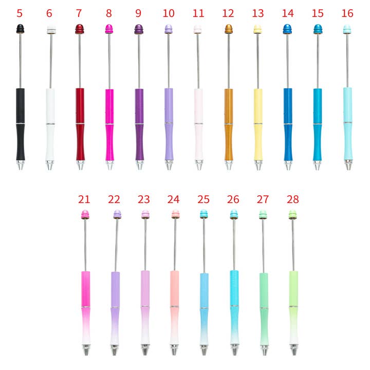 Twinkletoes Glitter - Wholesale Pen - Beadable Metal Pens ~ 28 Colors