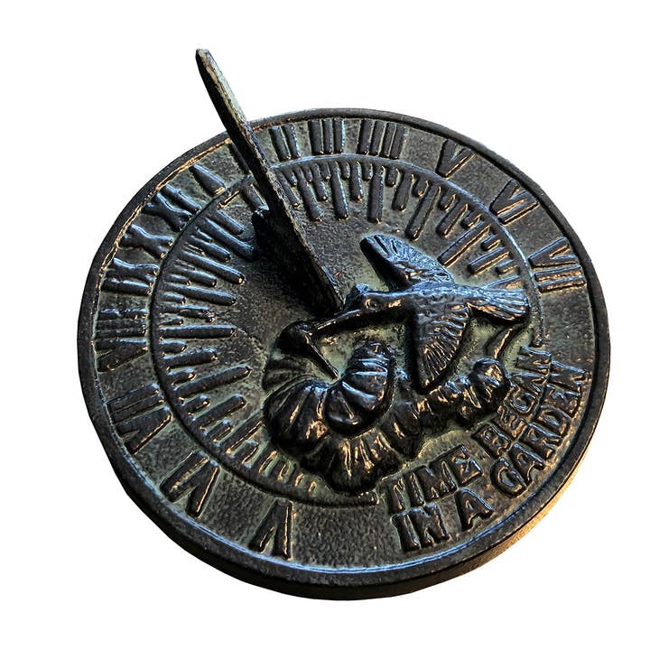Rome Garden - Wholesale Outdoor Ornament/Decor - Rome Cast Iron Hummingbird Sundial, 7 1/4" dia, #2532