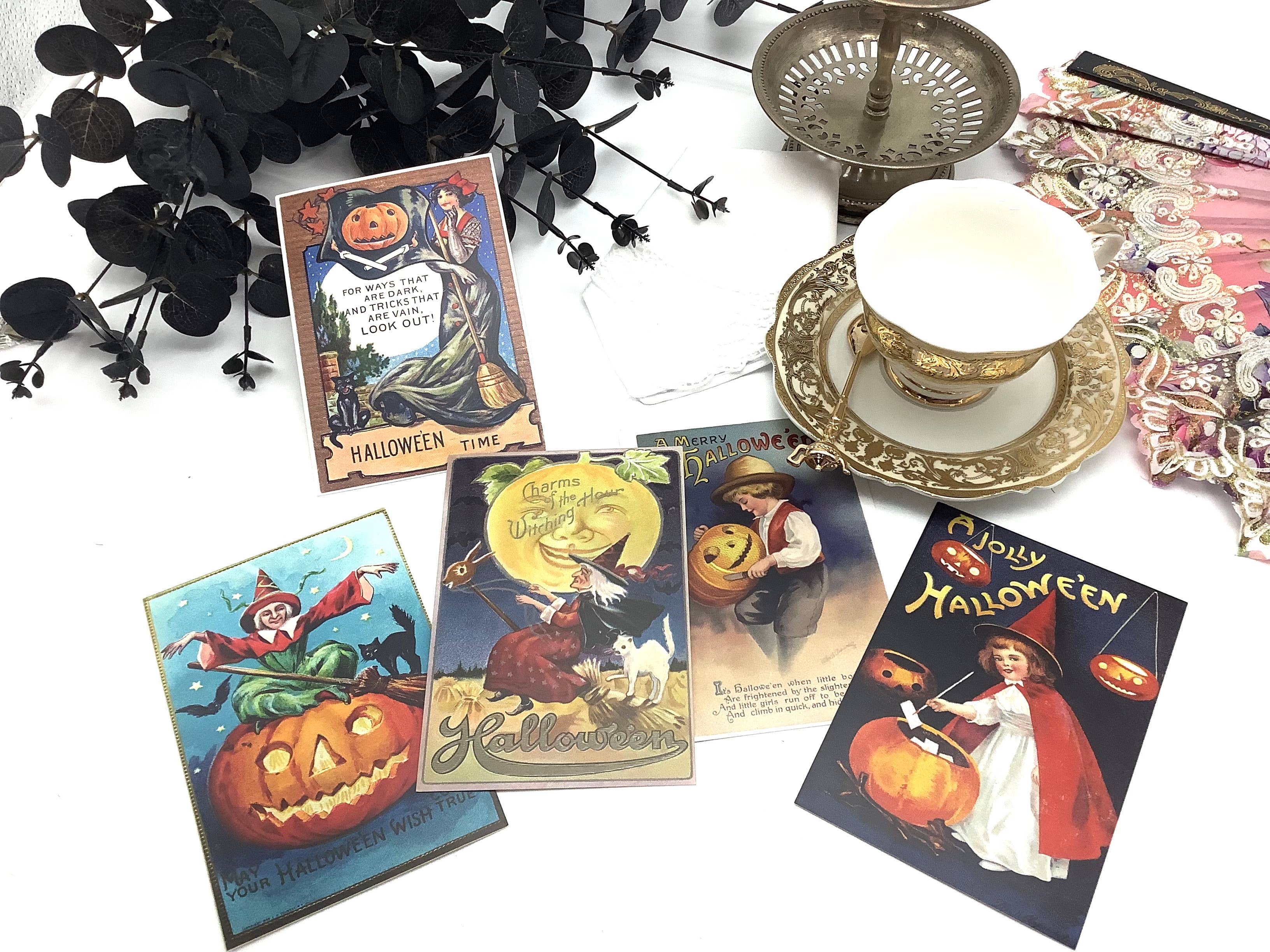 All Little Cute Things - Wholesale Tea Bags - Vintage Halloween Postcard with imported pumpkin tea packet7