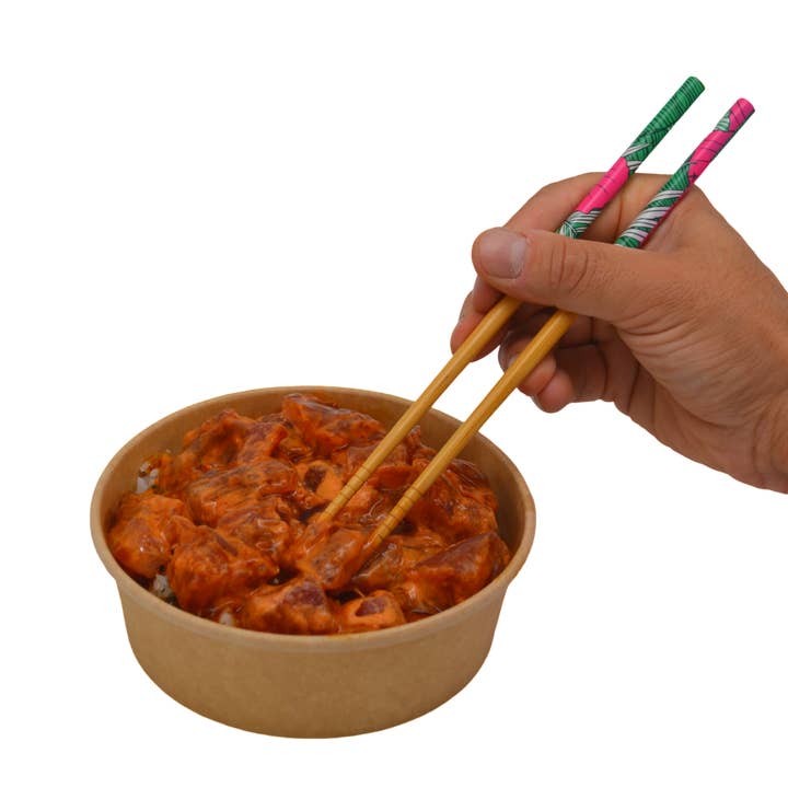 The Sunset Shop - Wholesale Chopsticks - "Magenta Hibiscus" Reusable Bamboo Chopsticks1