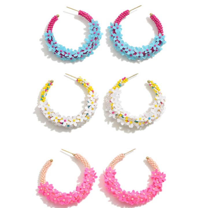 Flower Fiesta Hoop Earrings for wholesale by THE ACCESSORY SCOUT