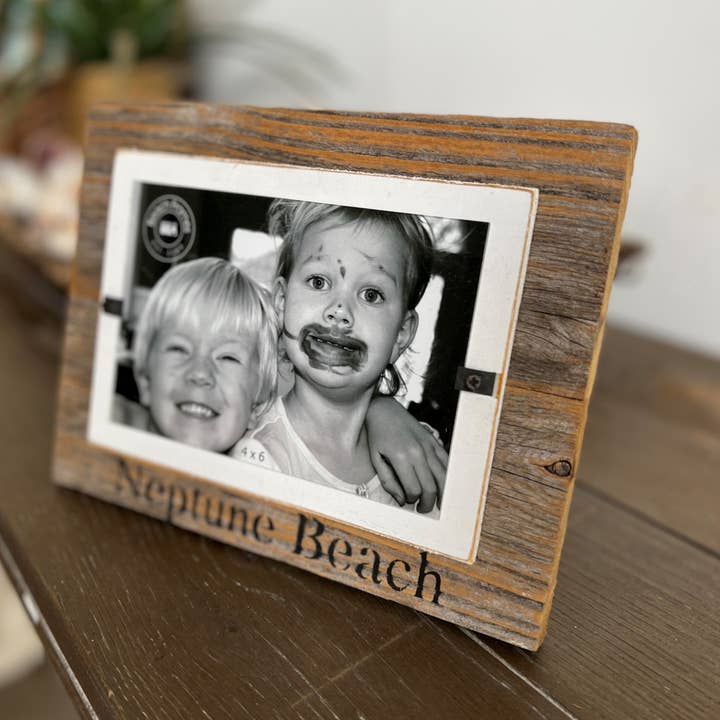 Beach Frames LLC - Wholesale Picture Frame - Name Drop Reclaimed Wood Mini Frames - Eco Friendly