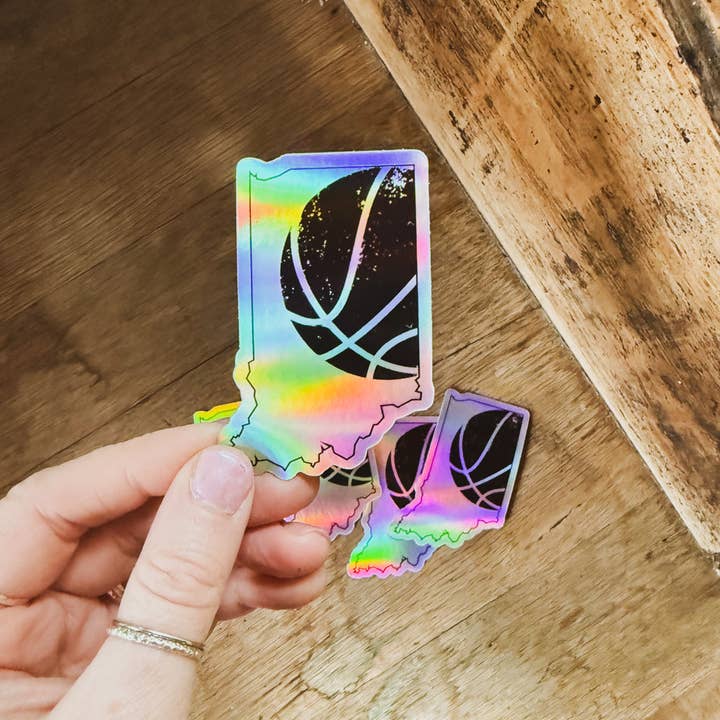 Left Grain - Wholesale Phone & Laptop Stickers - Indiana Basketball Holographic Sticker
