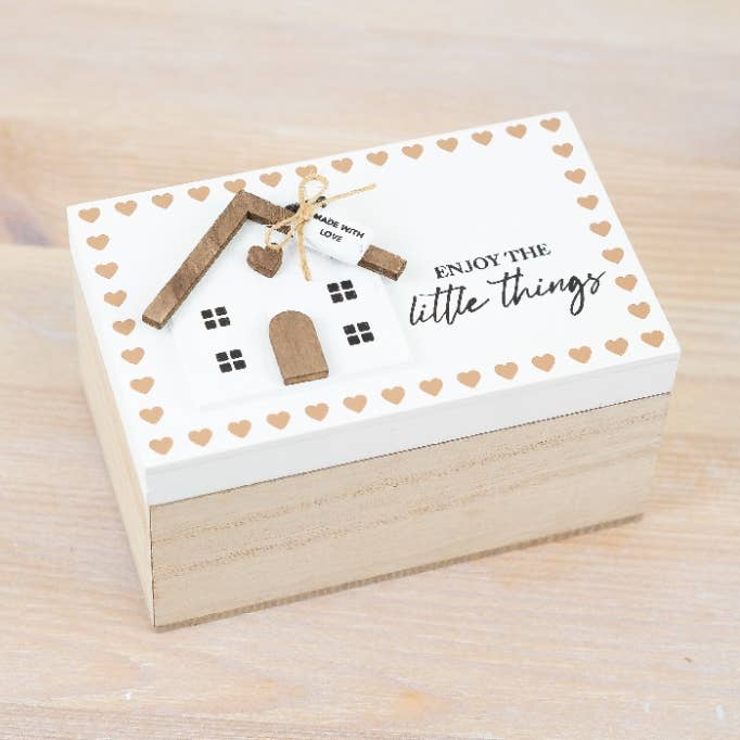 Caja de almacenamiento de madera para casas, 12 cm para venta al por mayor de Gainsborough Giftware x Portland Living