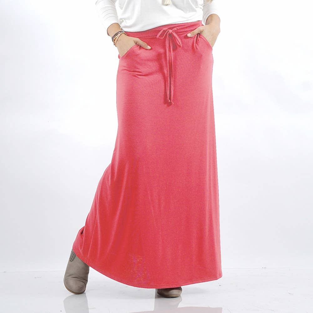 42POPS - Venta al por mayor Falda - Mujer - Falda maxi de talla grande con bolsillos1