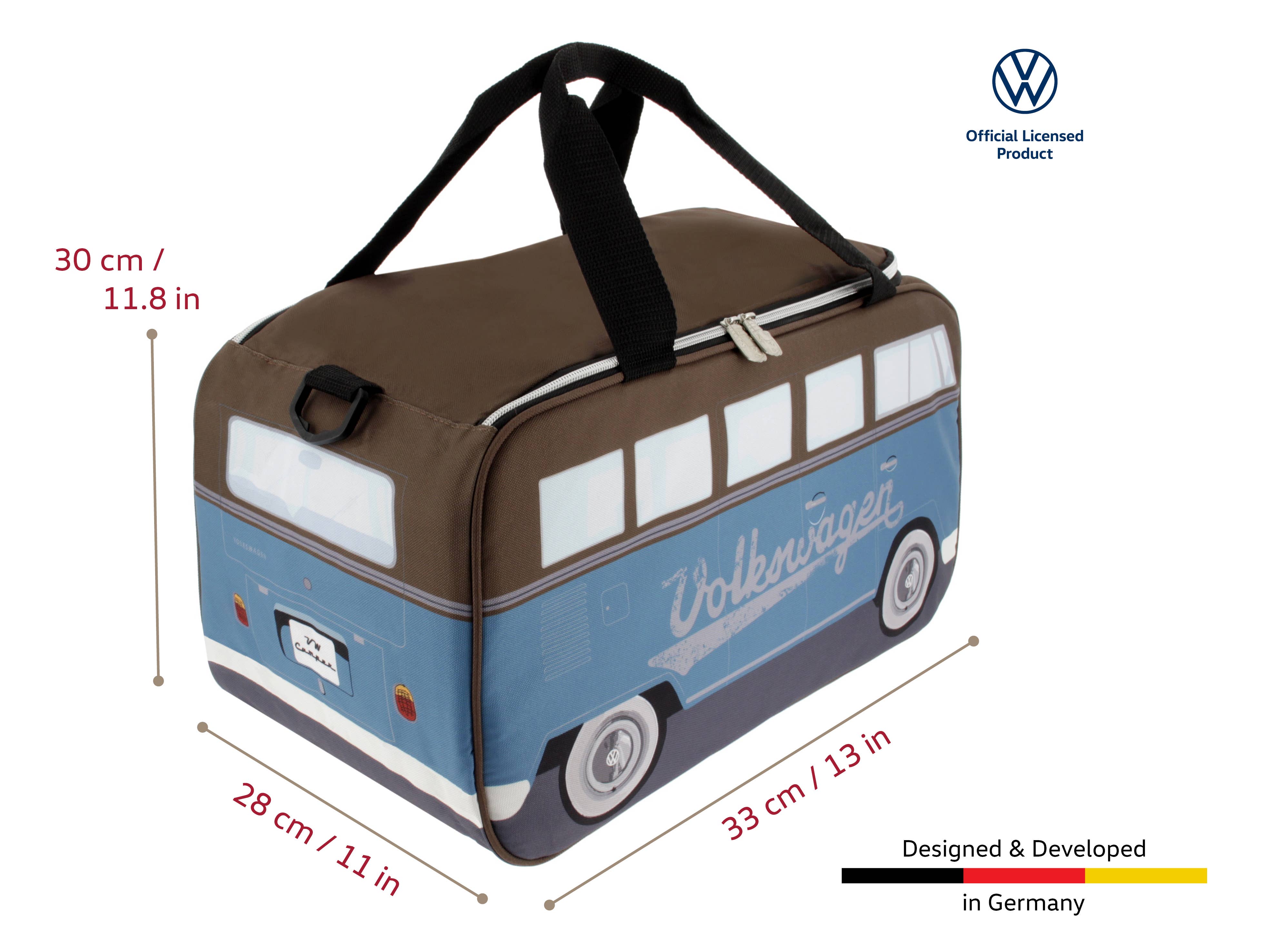 VW Collection by BRISA - Vente Glacière/sac isotherme - Sac isotherme léger VW T1 Bus de 25 l – Bleu pétrole/BN2