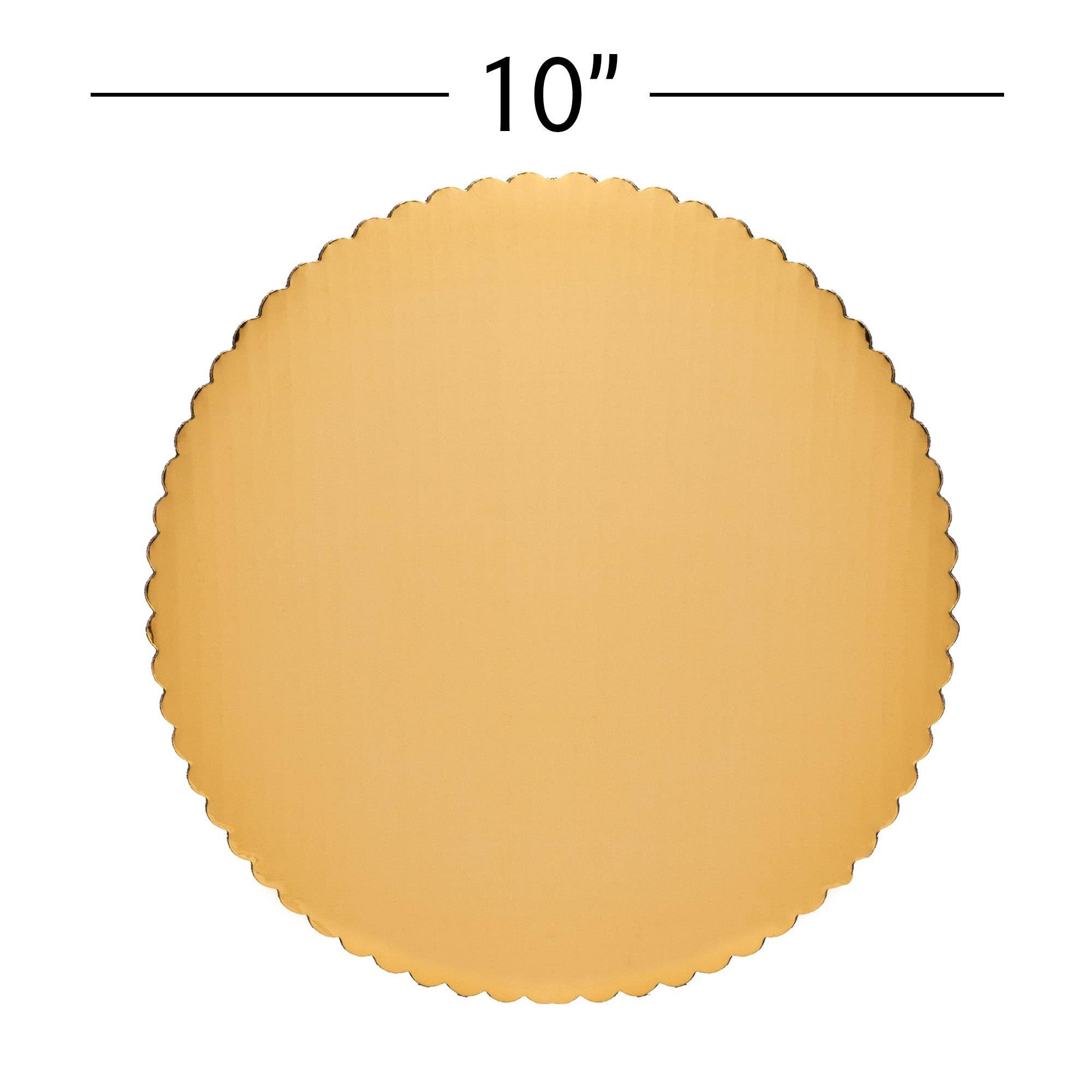 Round Scalloped Cake Board 10" - Set of 6 - Gold for wholesale on Faire3