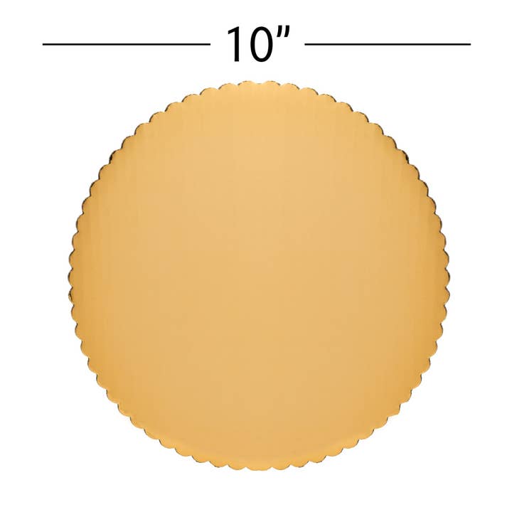 Round Scalloped Cake Board 10" - Set of 6 - Gold for wholesale on Faire3