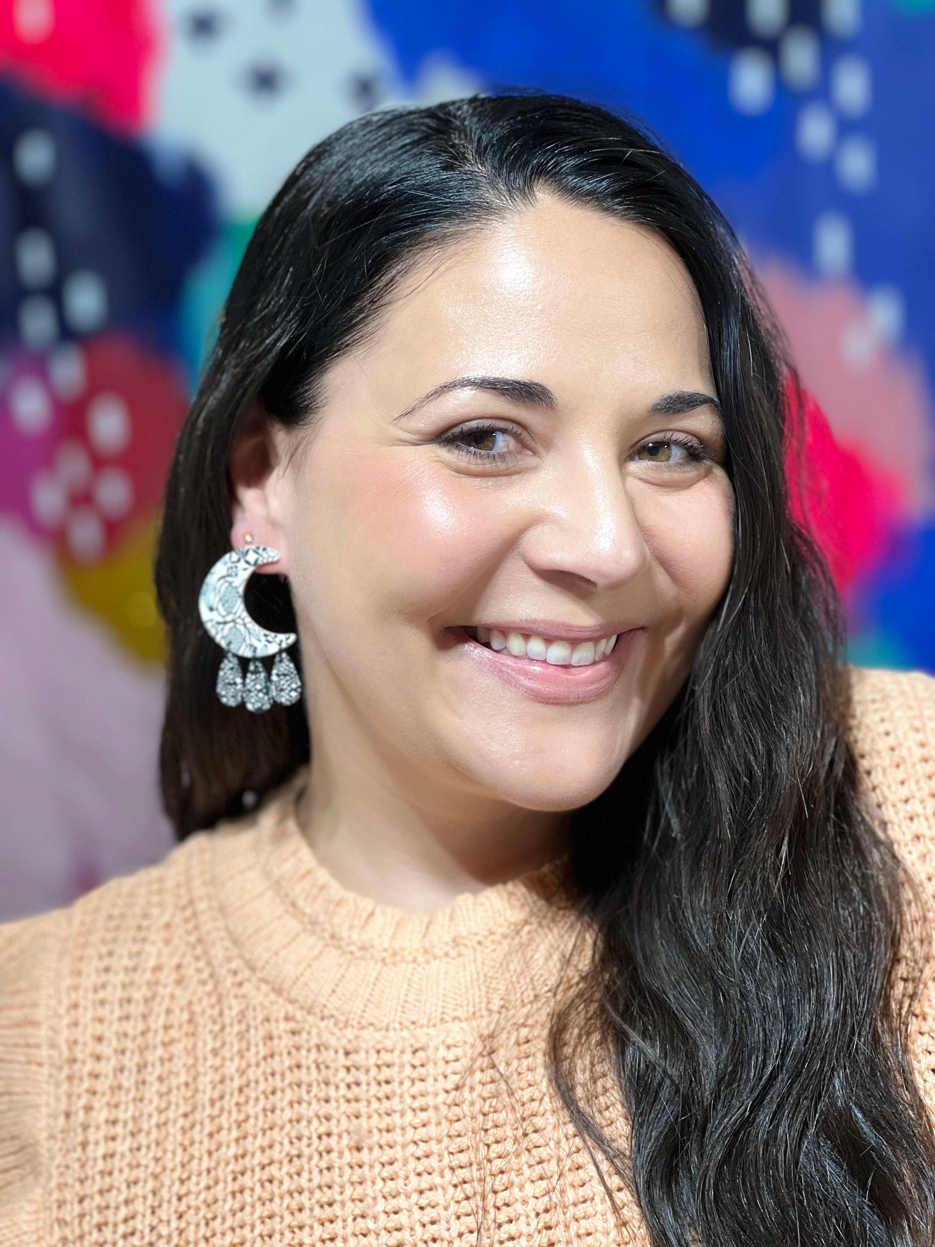 Hillside Studio - Wholesale Dangle Earrings - Luna Earrings -  B & W2