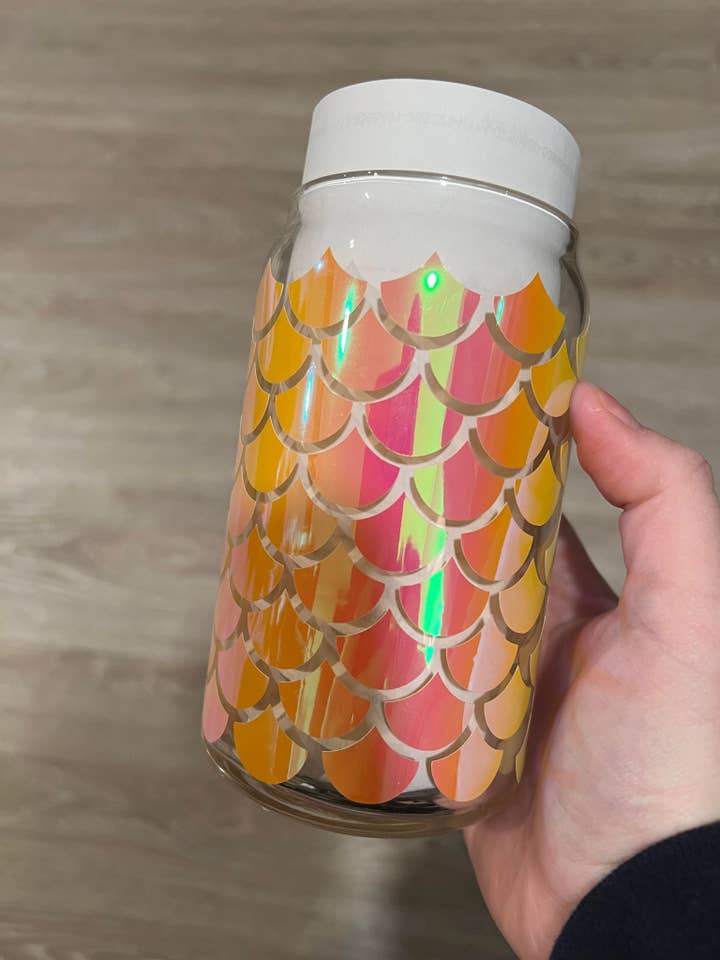 Zeemeerminschaal Libbey blikje volledig omwikkeld voor wholesale door The Crazy Craft Girl LLC