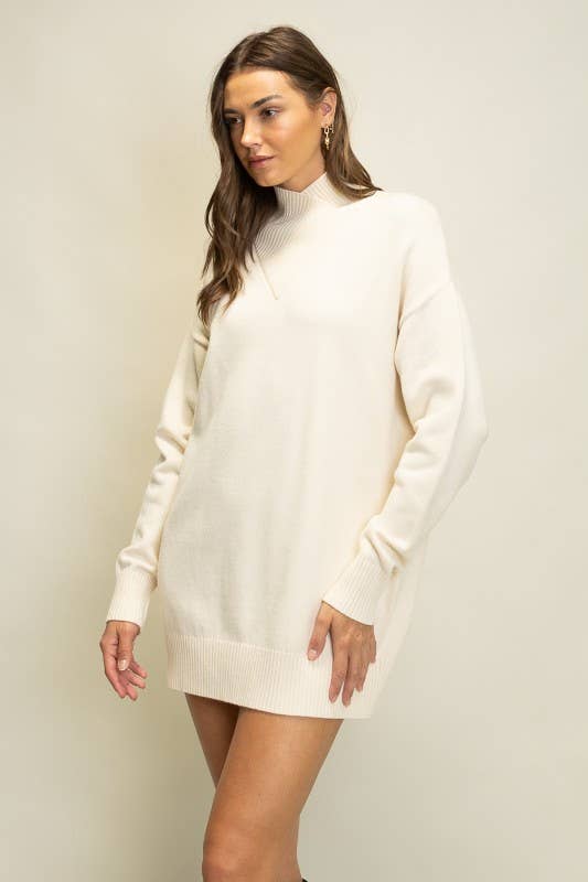 Heyson - Wholesale Dress - Women's - JOD1269 Mock Neck Sweater Mini Dress2