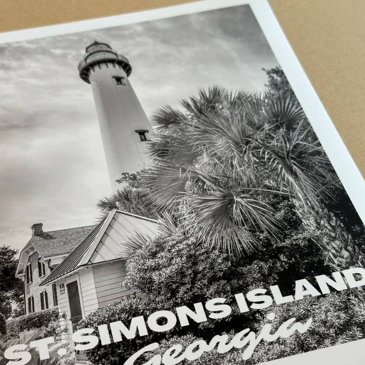 Georgia St. Simons Island Lighthouse Giclee Travel Print for wholesale by Lower 48 Trading Company Road Trip Shop