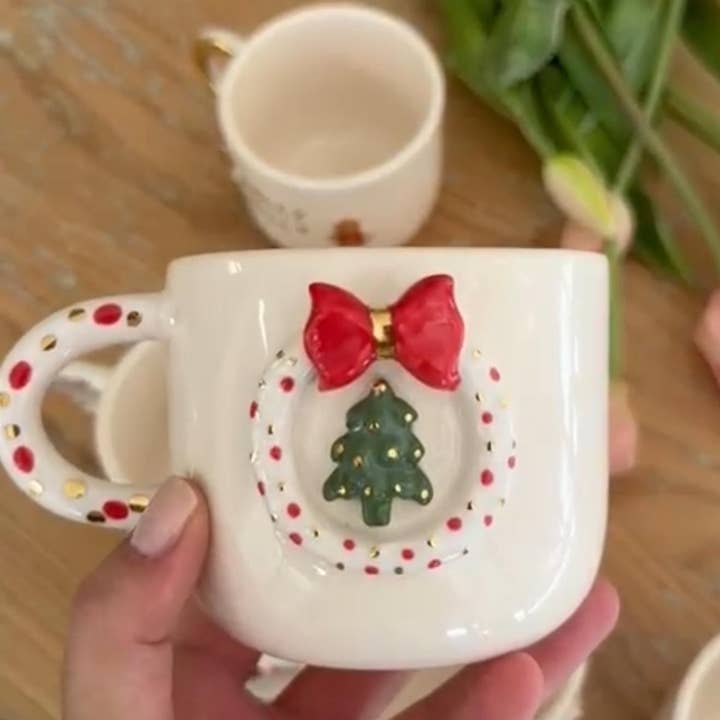 Luuma Home - Wholesale Coffee Mug - Christmas wreath mug0