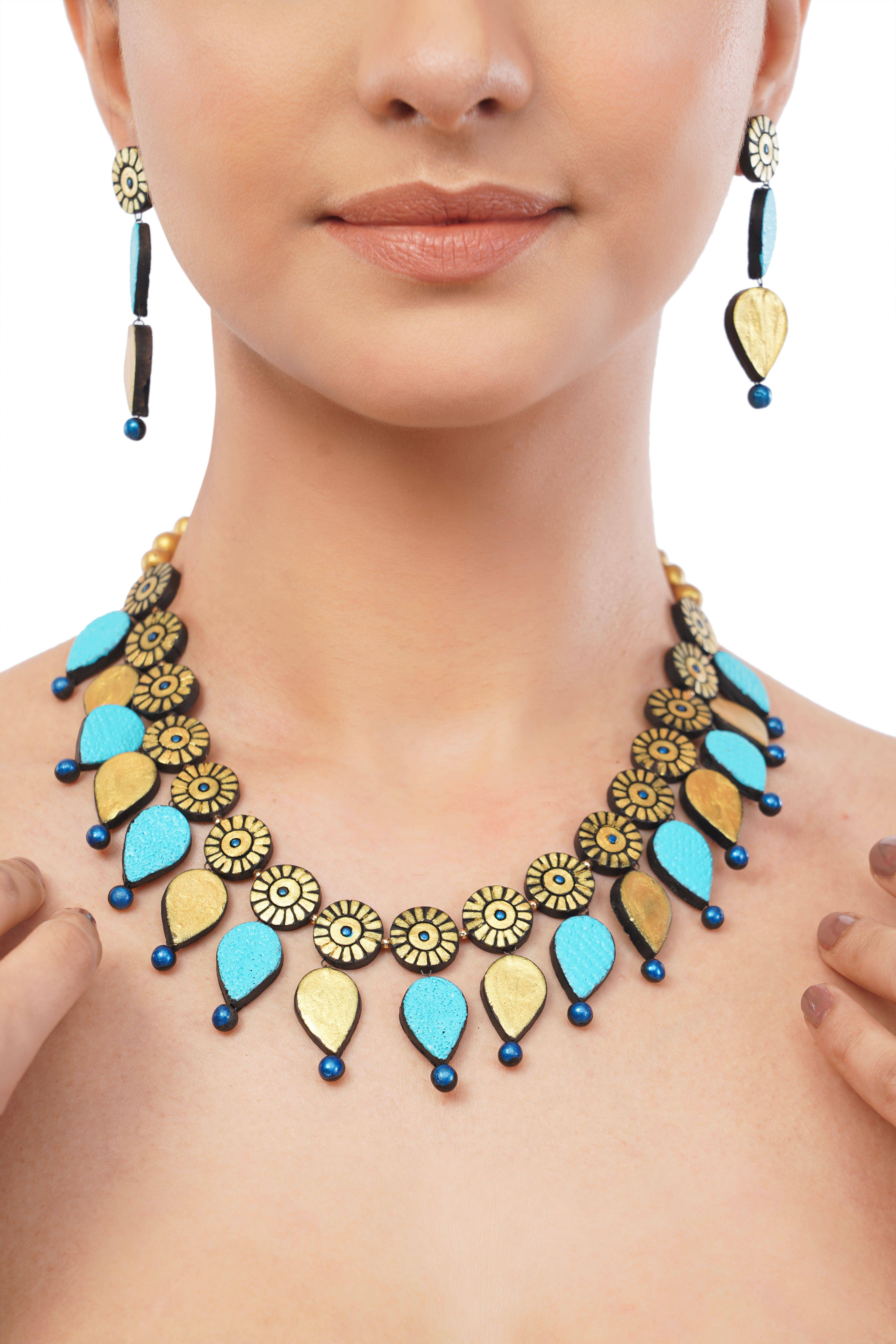 House of Kraft - Wholesale Jewelry Set - Water Droplet Jewelry Set | Clay Jewelry | Purple Jewelry17