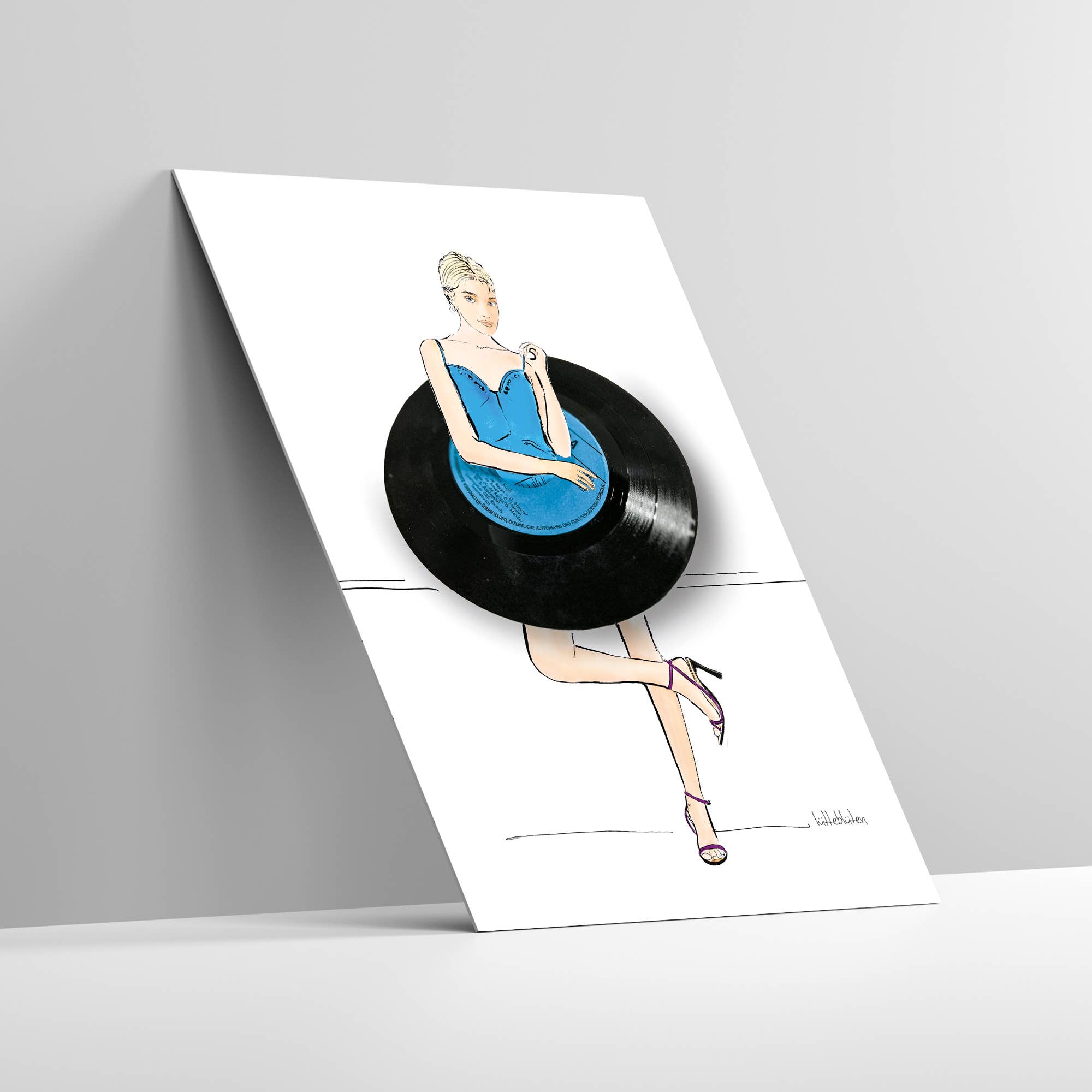 Lütteblüten – Großhandel Liebeskarte – Verliebt in Vinyl - Karte mit Umschlag1