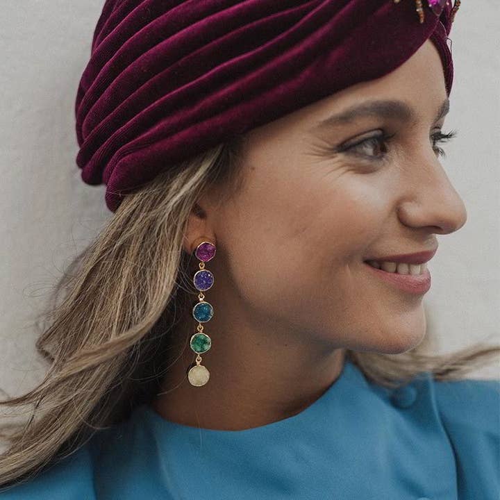 ACUS - Wholesale Dangle Earrings - Toledo Earrings Ltd. Ed. Polished Silver Trend Multicolor3