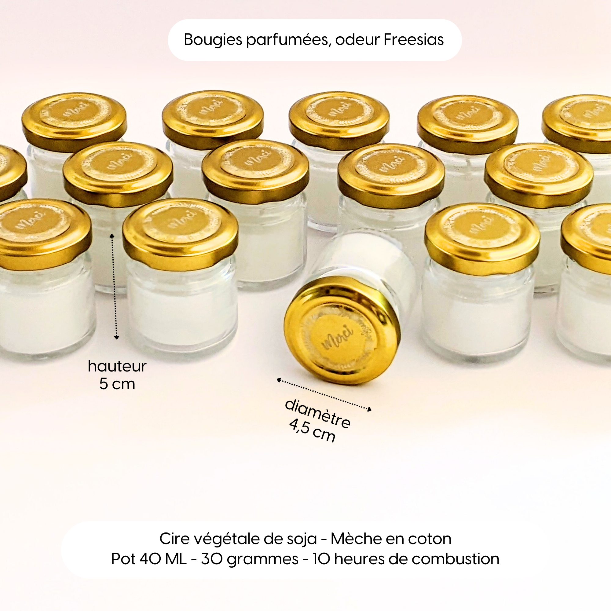 Te Whaka - Wholesale Party Favor - Set of 24 small golden candles MERCI | Guest gifts2