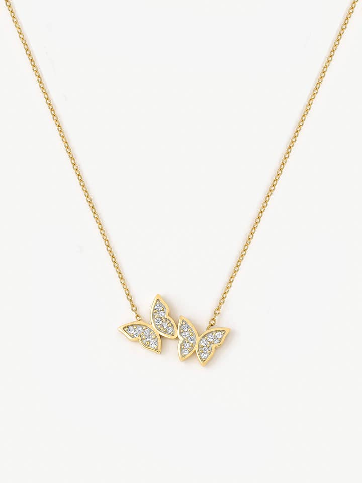 Two Butterflies Pendant Necklace for wholesale by MUCHV
