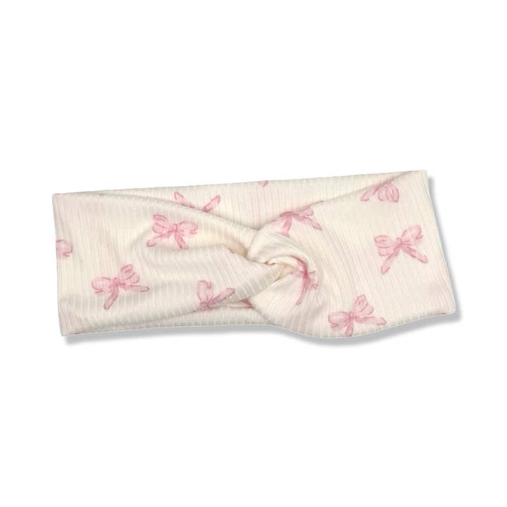 Bandeau noué Blush & Bows pour la vente par The Happy Headband Co