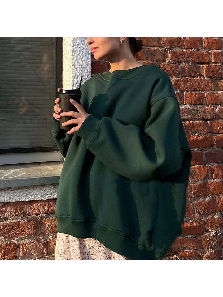 Chicto - Wholesale Sweatshirt - Women's - Round Neck Loose Sweatshirt Women's Autumn Winter Street