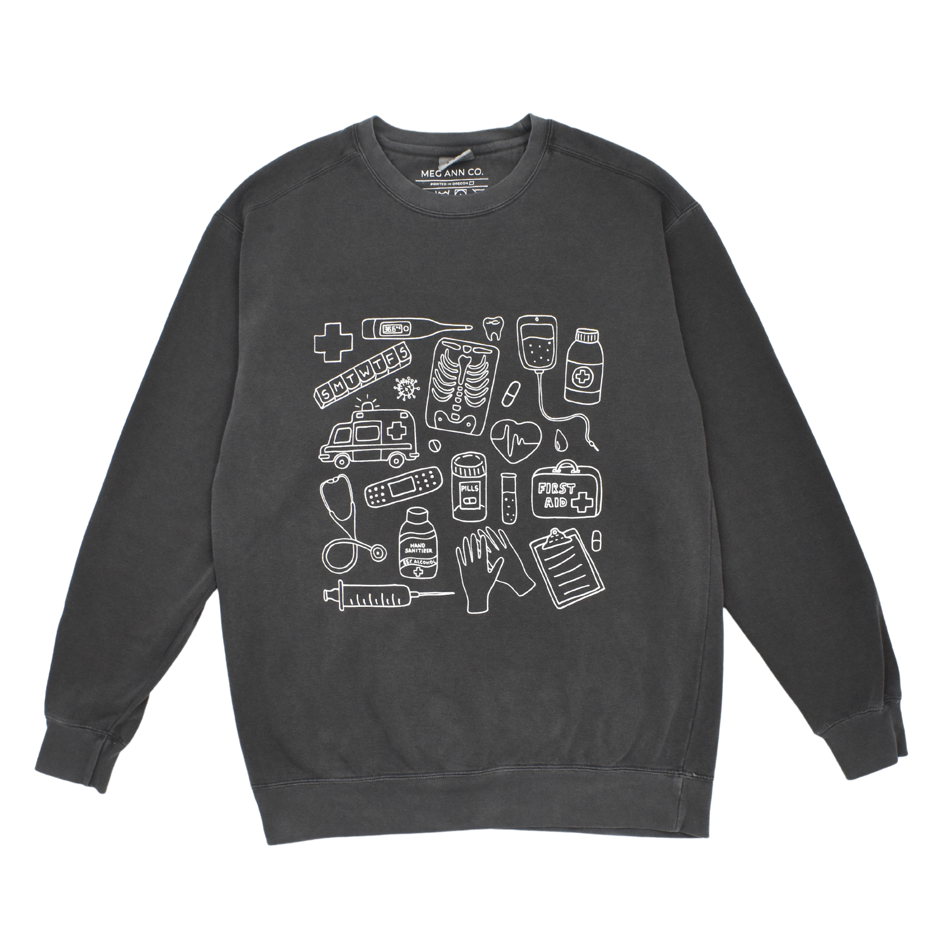 Meg Ann Co. - Wholesale Graphic Sweatshirt - Women's - Medical Doodles Crewneck0