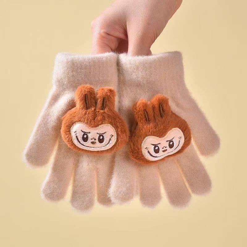 Little Trendy - Wholesale Gloves - Kids - Cute monster Five-finger warm knitted gloves for kids1