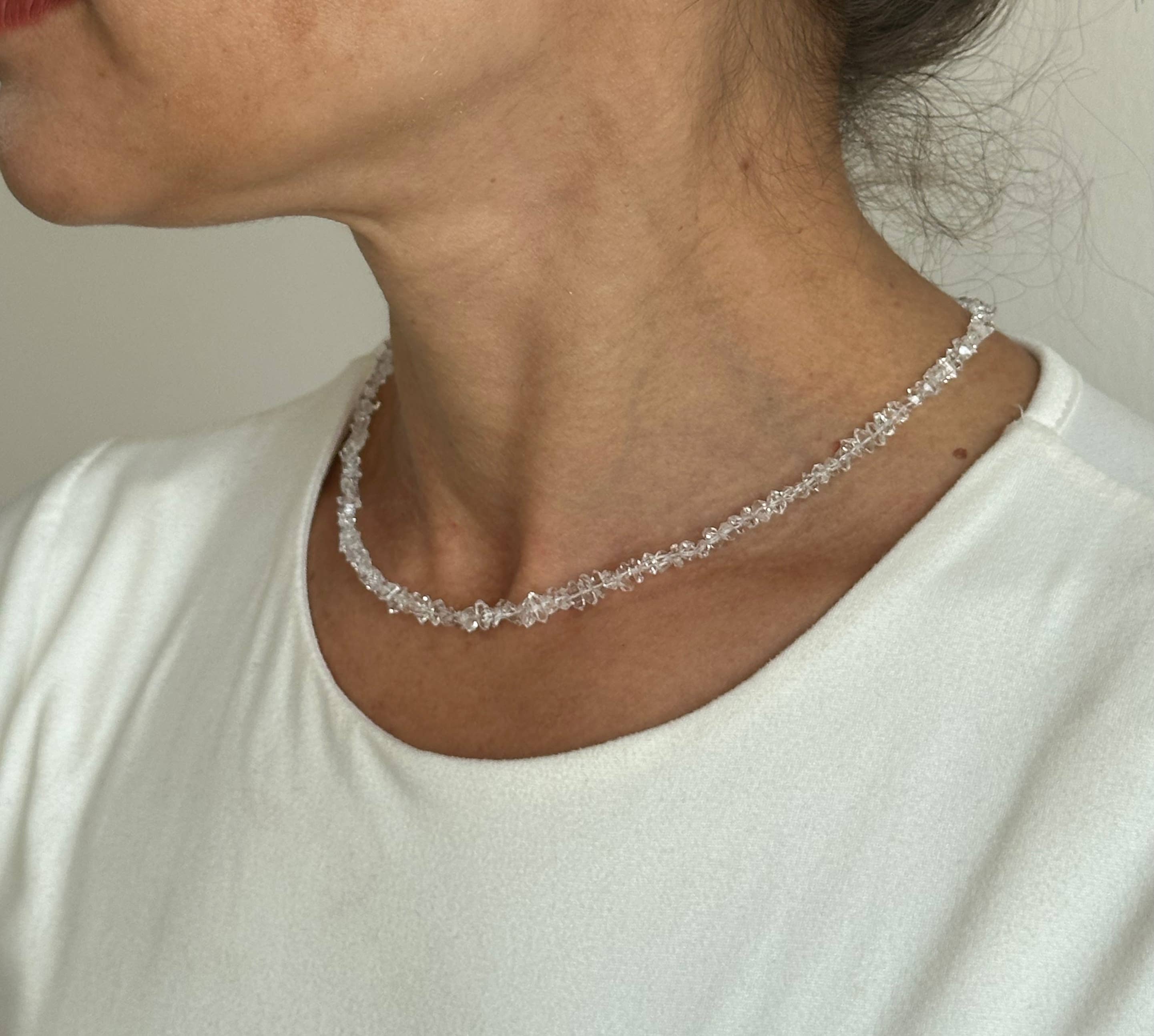 Herkimer Diamond Necklace|Crystal  Clear Gemstones|Beaded for wholesale on Faire3