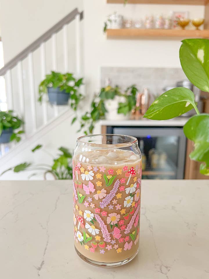 16oz Colorful Garden Glass for wholesale by Hart and Flora Shop