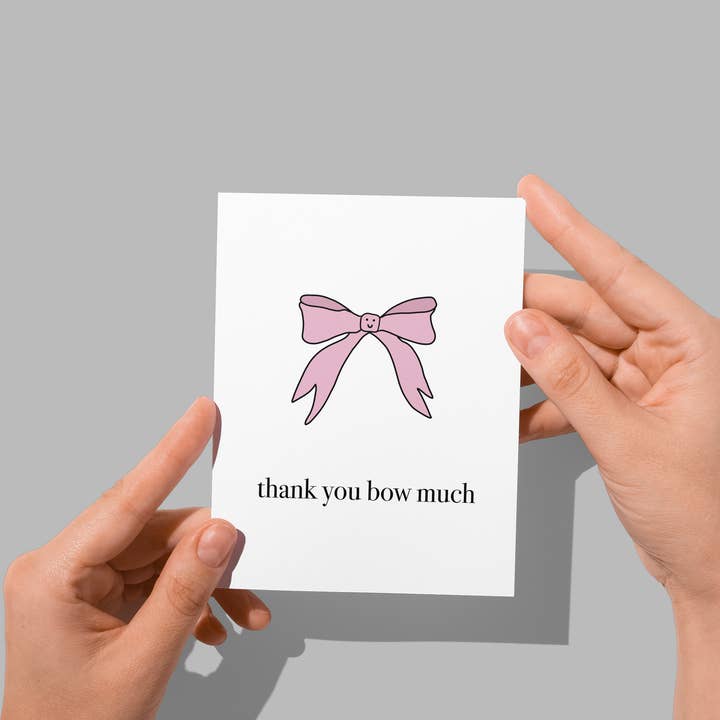 Tarjeta de felicitación Punny & Cute - Thank you bow much para venta al por mayor de Eastern Trend