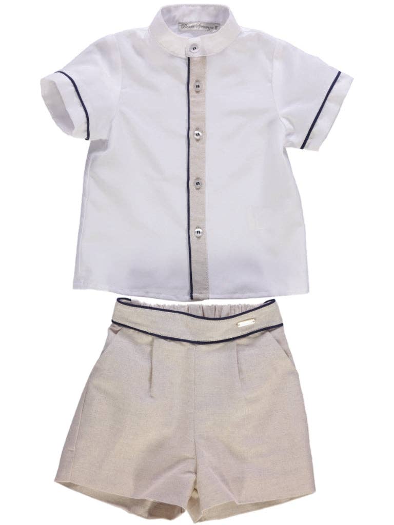 Piccola Speranza - Vendita all'ingrosso Completo top e pantaloncini - Bambini - Completo di camicia e pantaloncini beige0