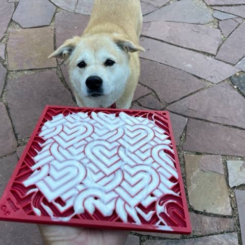 SodaPup Dog Toys – wholesale Pet food mat – Dog – Heart Design Valentine Enrichment Lick Mat7