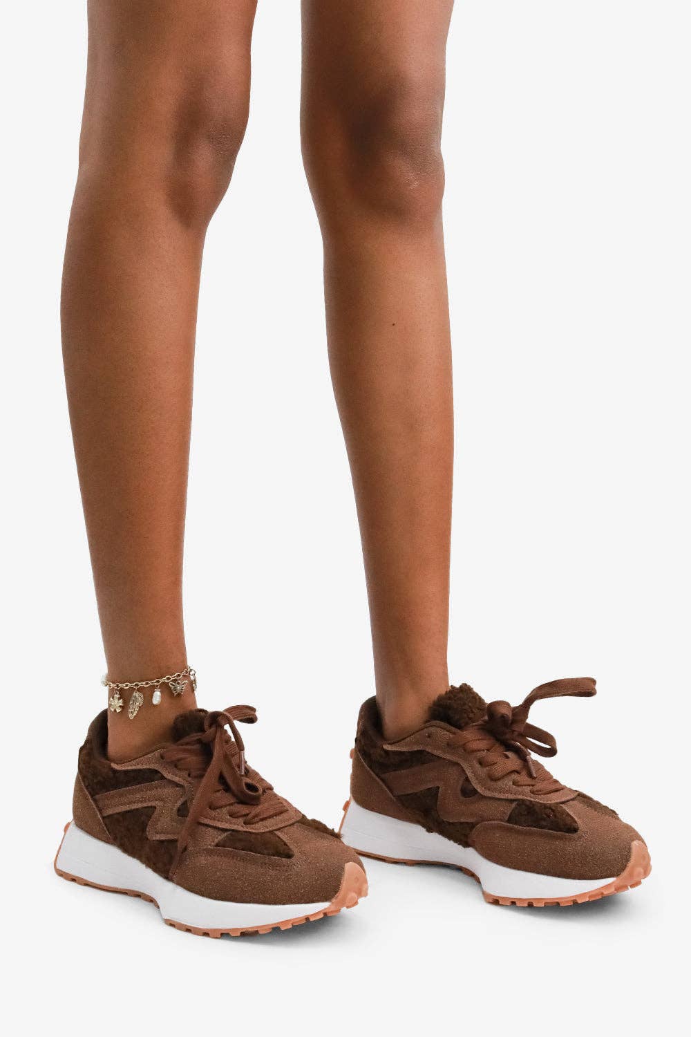 Lemonade Shoes - Wholesale Lifestyle Sneakers - Women's - CALINO - Suede Sneaker w/ Shearling Detail and Chunky Sole3