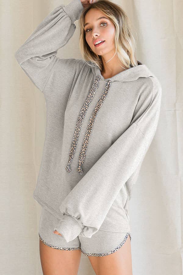 7th Ray - Wholesale Hoodie - Women's - Spring-Summer Animal Contrast Hoodie for Women T39054