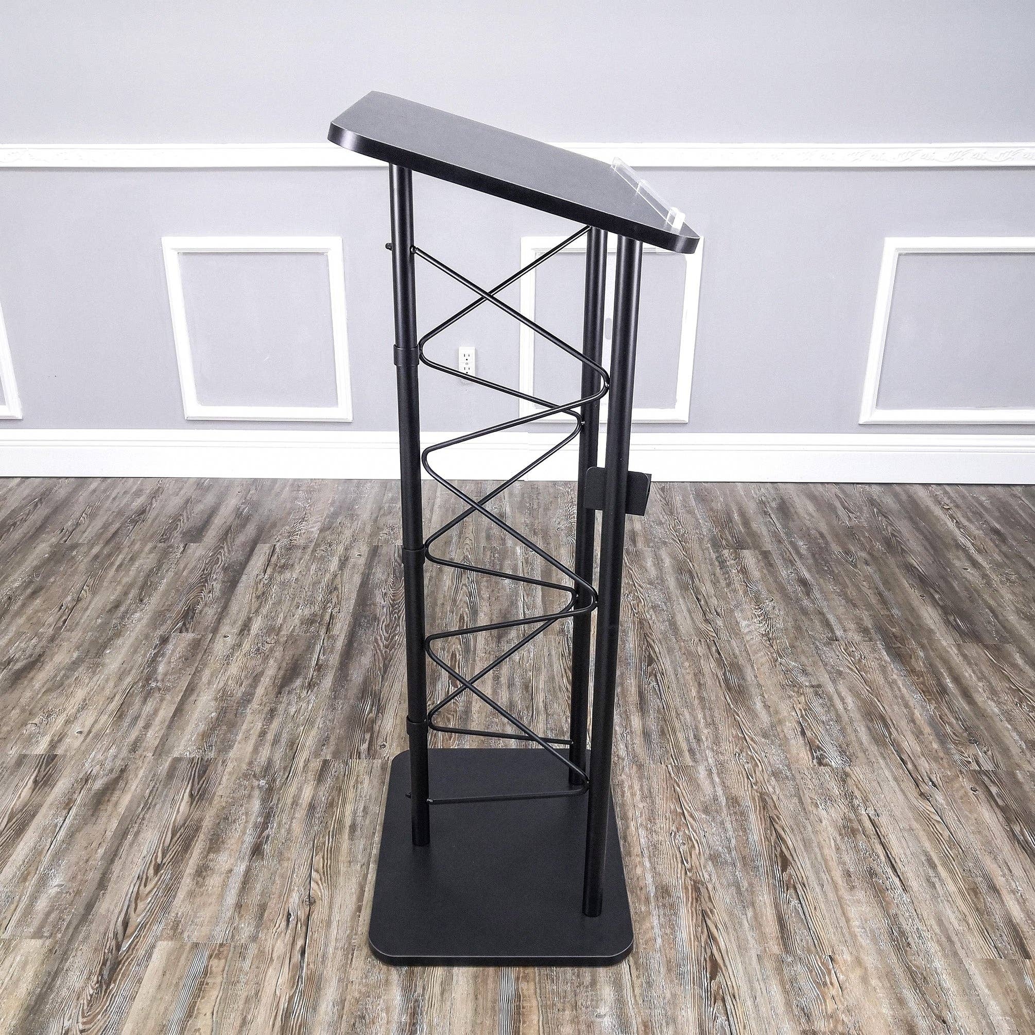 FIXTUREDISPLAYS - Wholesale Speakers - Truss Metal and Wood Podium 25X16X47 Tall Church Pulpit Lectern with Cup Holder 11566-NEW5