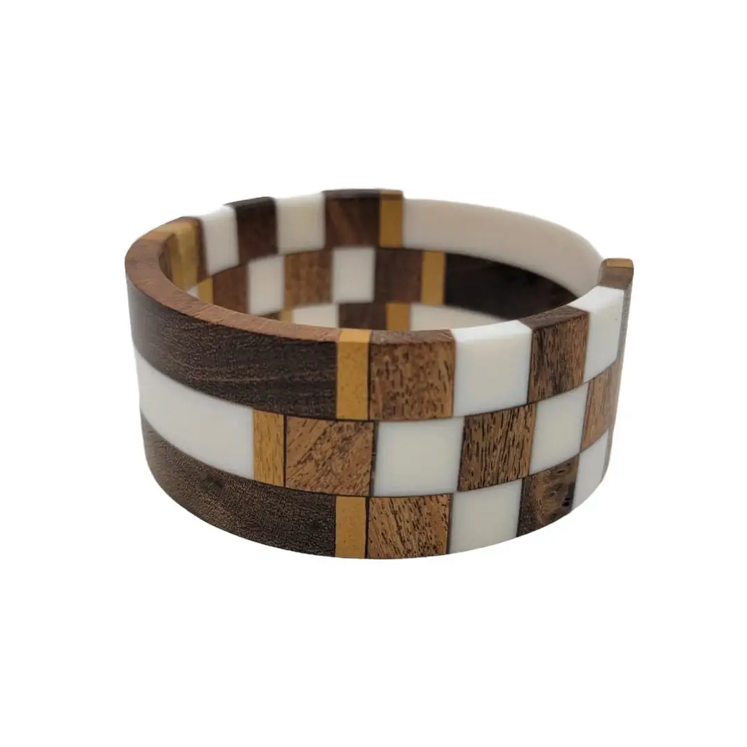 Treasure Jewelry - Wholesale Bangle Bracelet - Layered Resin Wooden Bangle6