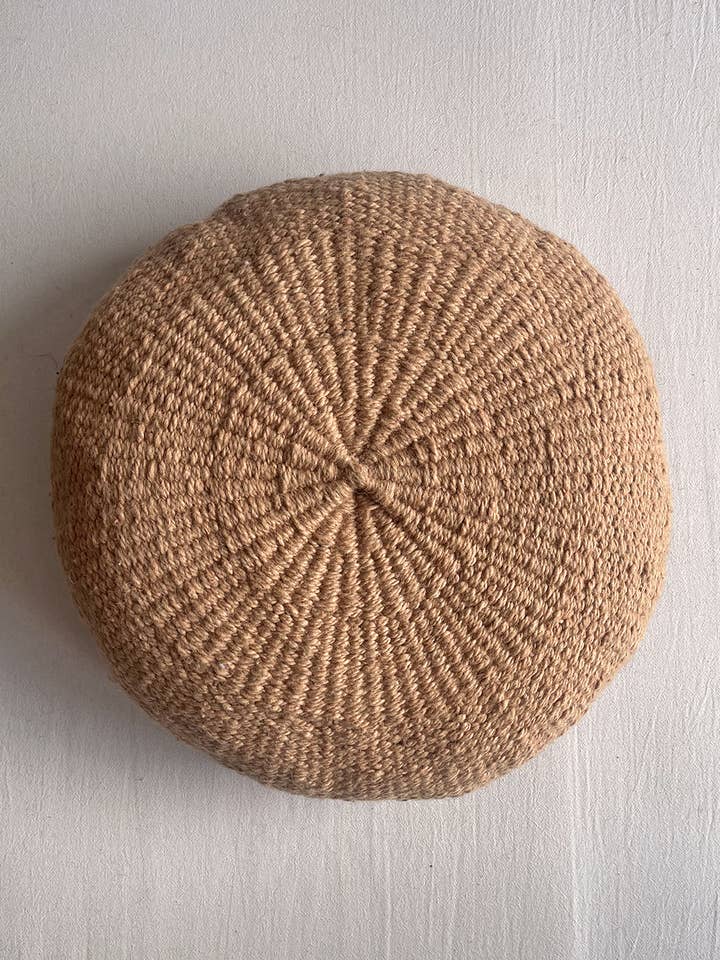 Round Cushion – Camel (100% Hand-Dyed Sheep Wool) for wholesale by CHACO Goods